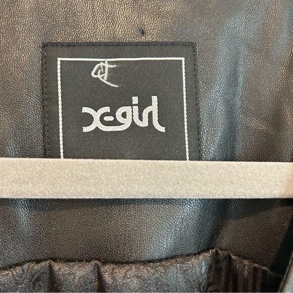 X-girl Faux Leather Retro Mini Dress Color Black Size Small y2k - Picture 3 of 11